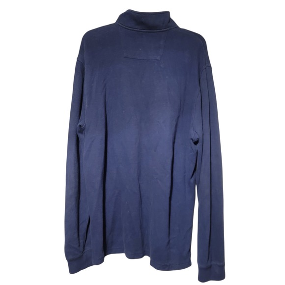 Chaps Men's Quarter Zip Sweater Pullover Navy Blue size Lg Cotton Classic - Picture 2 of 3